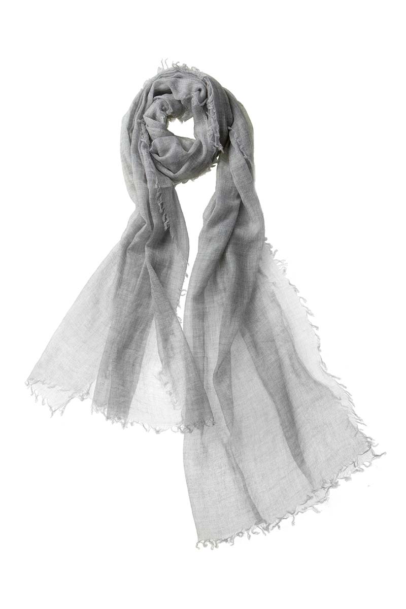 Alpine Cashmere Featherweight Alta Scarf in Birch Gray Melange