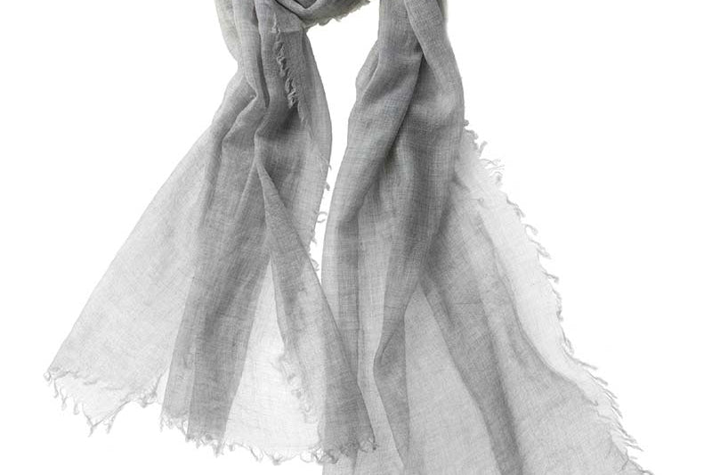 Alpine Cashmere Featherweight Alta Scarf in Birch Gray Melange