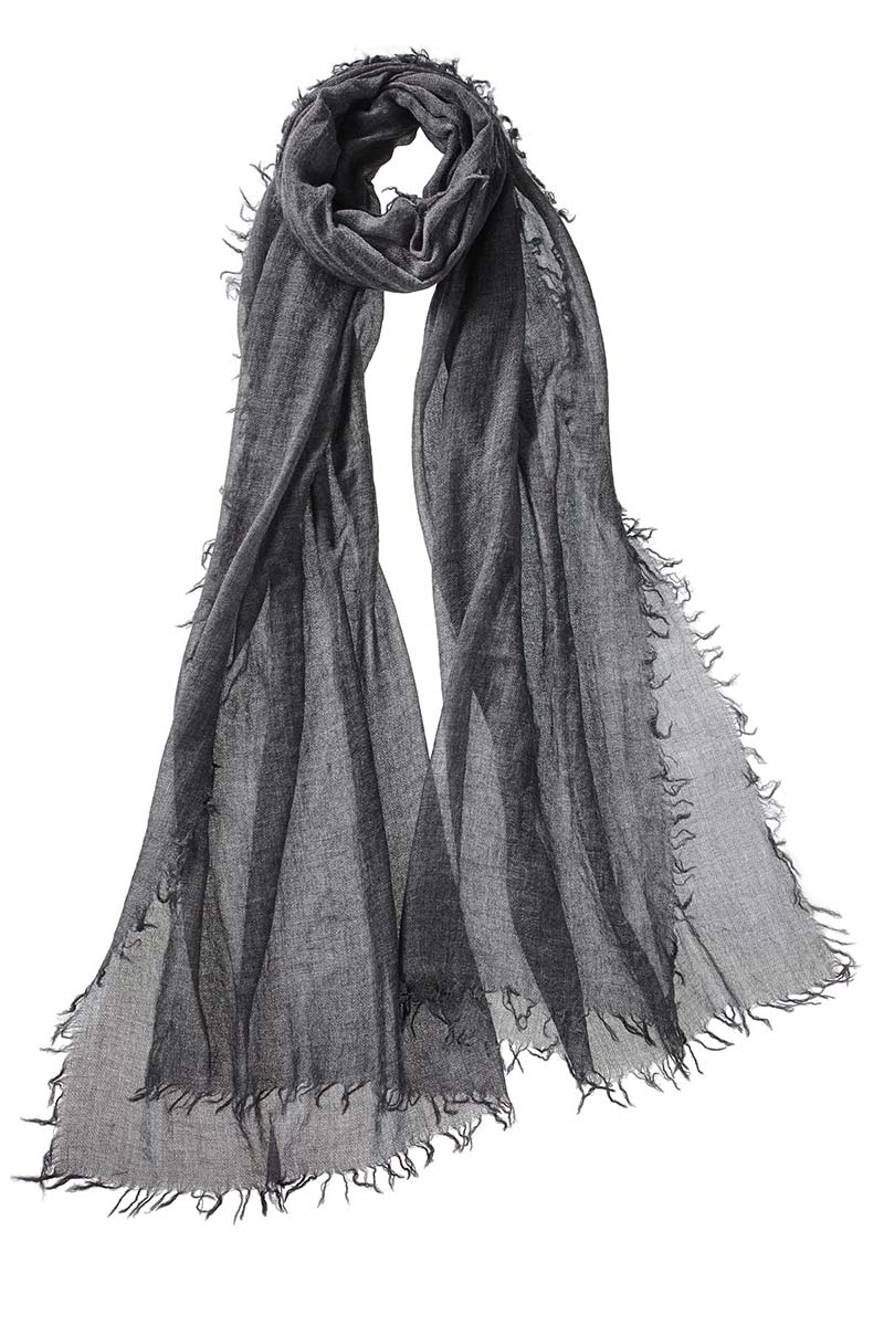 Alpine Cashmere Featherweight Alta Scarf in Charcoal Gray Melange