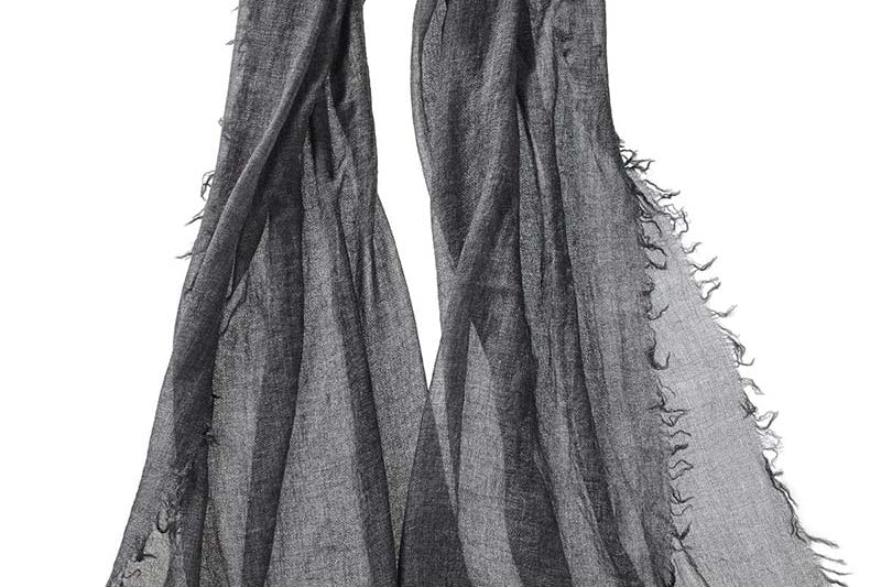 Alpine Cashmere Featherweight Alta Scarf in Charcoal Gray Melange