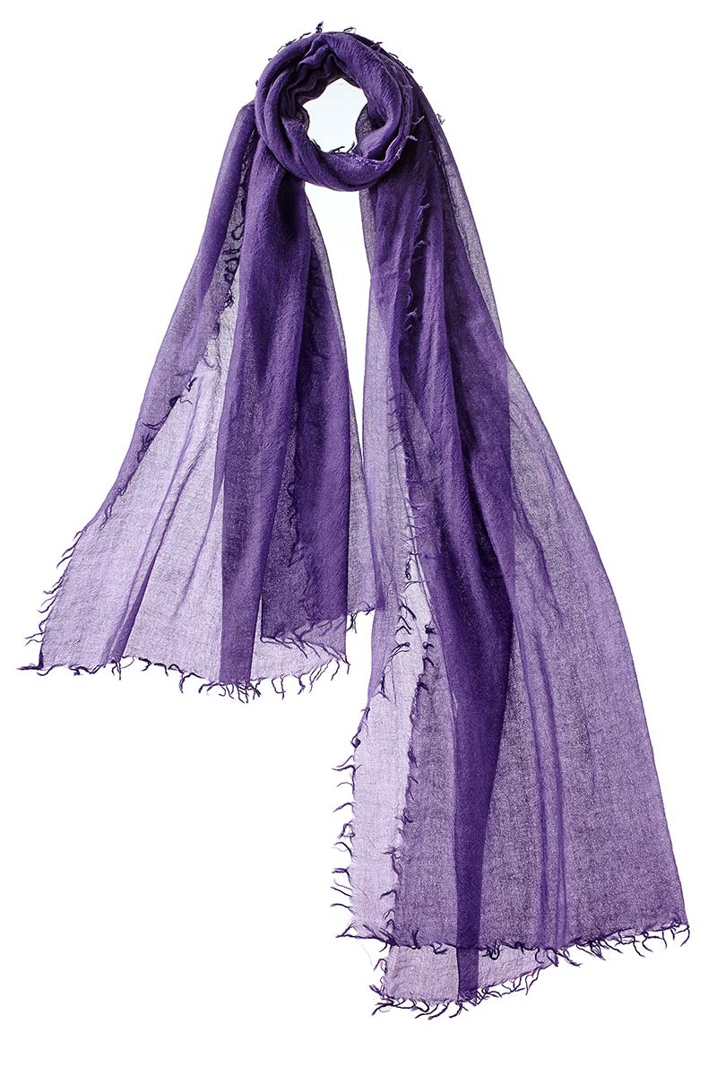 Alpine Cashmere Featherweight Alta Scarf in Eggplant Purple