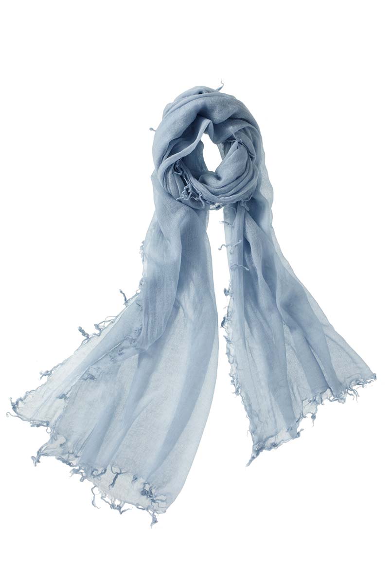 Alpine Cashmere Featherweight Alta Scarf in Frost Blue