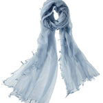 Alpine Cashmere Featherweight Alta Scarf in Frost Blue