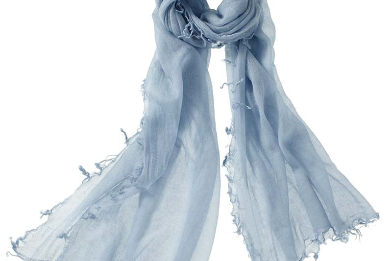 Alpine Cashmere Featherweight Alta Scarf in Frost Blue