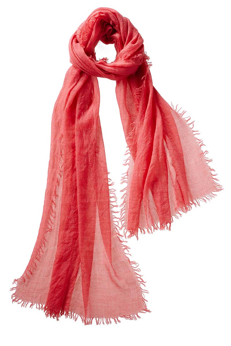 Alpine Cashmere Featherweight Alta Scarf in Guava Pink Melange