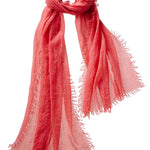 Alpine Cashmere Featherweight Alta Scarf in Guava Pink Melange