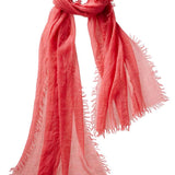 Alpine Cashmere Featherweight Alta Scarf in Guava Pink Melange