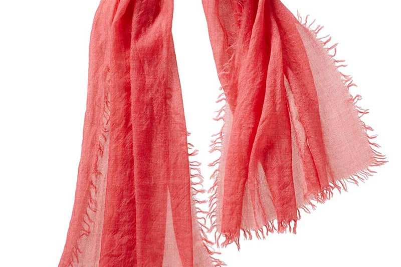 Alpine Cashmere Featherweight Alta Scarf in Guava Pink Melange