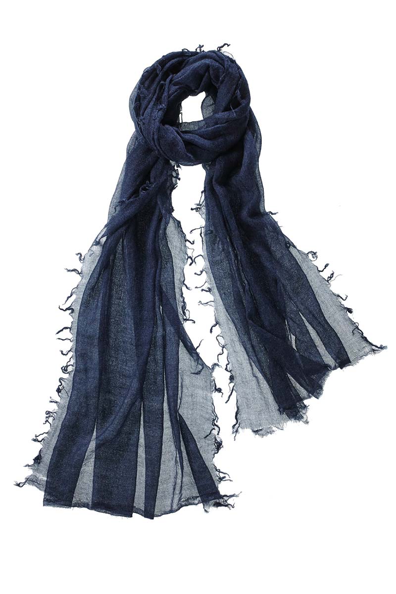 Alpine Cashmere Featherweight Alta Scarf in Indigo Blue Melange 