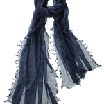 Alpine Cashmere Featherweight Alta Scarf in Indigo Blue Melange 