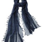 Alpine Cashmere Featherweight Alta Scarf in Indigo Blue Melange 
