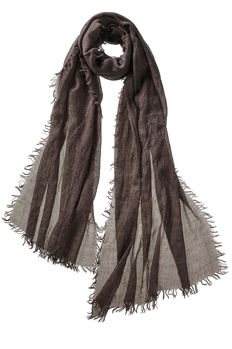 Alpine Cashmere Featherweight Alta Scarf in Java Brown Melange