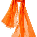 Alpine Cashmere Featherweight Alta Scarf in Pumpkin Orange