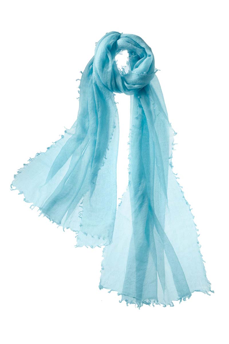 Alpine Cashmere Featherweight Alta Scarf in Turquoise