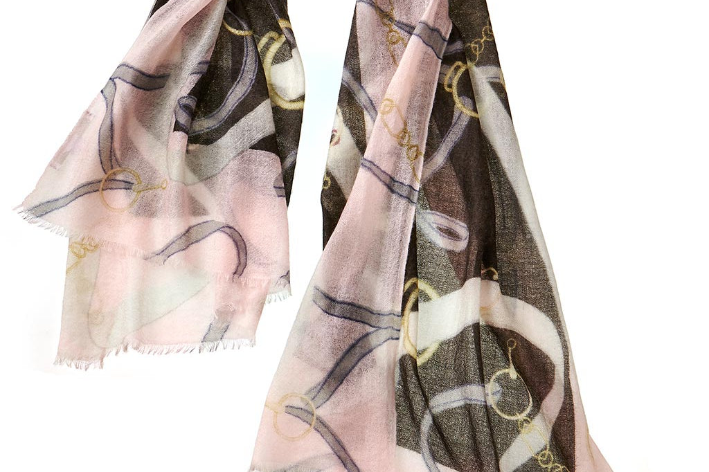 Alpine Cashmere's Featherweight Cavallo Scarf in Dogwood Pink