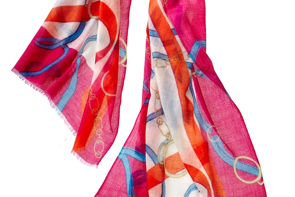 Alpine Cashmere's Featherweight Cavallo Scarf in Magenta