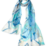 Alpine Cashmere's Featherweight Cavallo Scarf in Turquoise