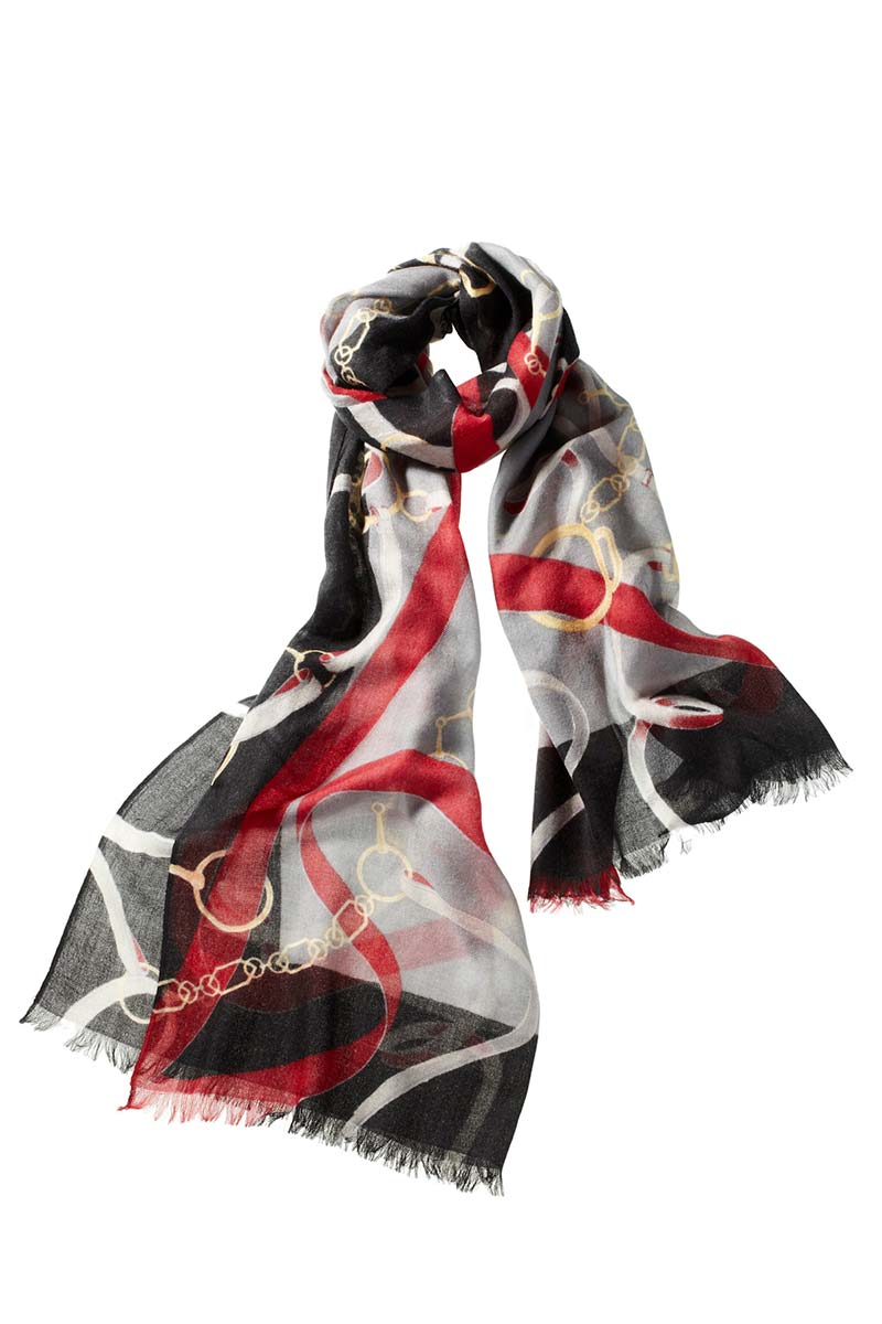 Alpine Cashmere's Featherweight Cavallo Scarf in Crimson