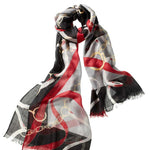 Alpine Cashmere's Featherweight Cavallo Scarf in Crimson