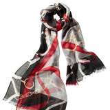 Alpine Cashmere's Featherweight Cavallo Scarf in Crimson