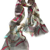 Alpine Cashmere's Featherweight Cavallo Scarf in Raspberry
