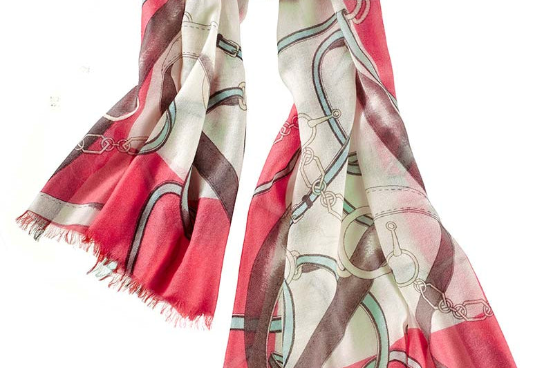 Alpine Cashmere's Featherweight Cavallo Scarf in Strawberry Pink