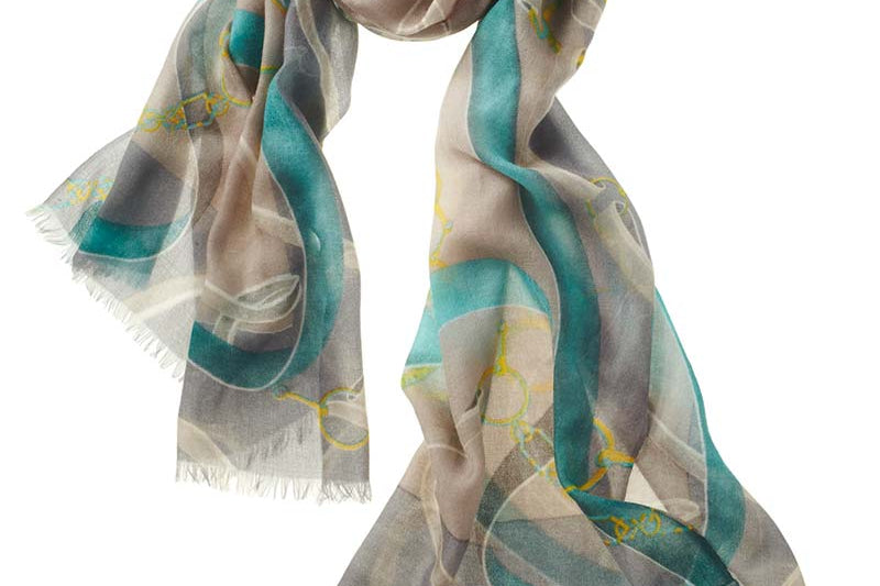 Alpine Cashmere's Featherweight Cavallo Scarf in Teal