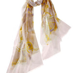Alpine Cashmere's Featherweight Cinta Scarf in Blossom and Camel