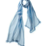 Alpine Cashmere Featherweight Finezza Scarf in Blue Mist