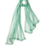 Alpine Cashmere Featherweight Finezza Scarf in Honeydew Green