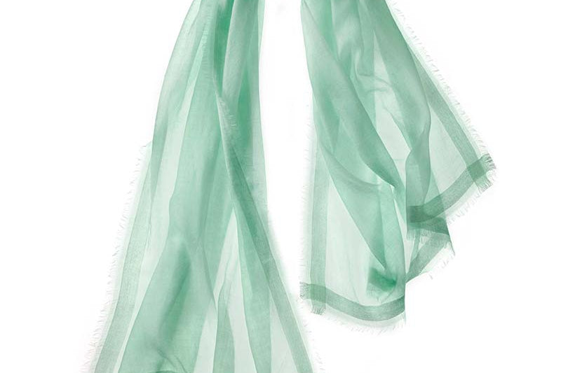 Alpine Cashmere Featherweight Finezza Scarf in Honeydew Green