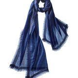 Alpine Cashmere Featherweight Finezza Scarf in Navy Blue