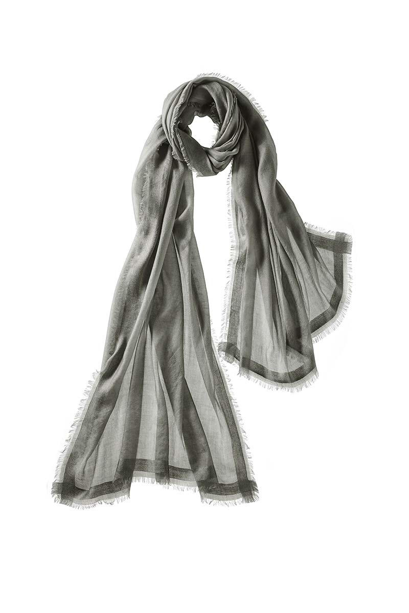 Alpine Cashmere Featherweight Finezza Scarf in Pewter Gray