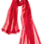 Alpine Cashmere Featherweight Finezza Scarf in Watermelon Red