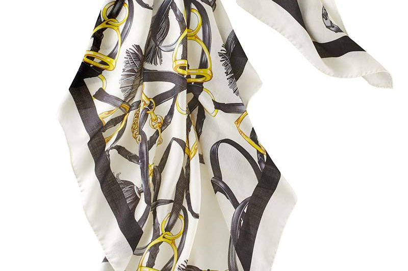 Chanel Vintage - Jewelry Printed Silk Scarf - Black - Silk Foulard - Luxury  High Quality - Avvenice