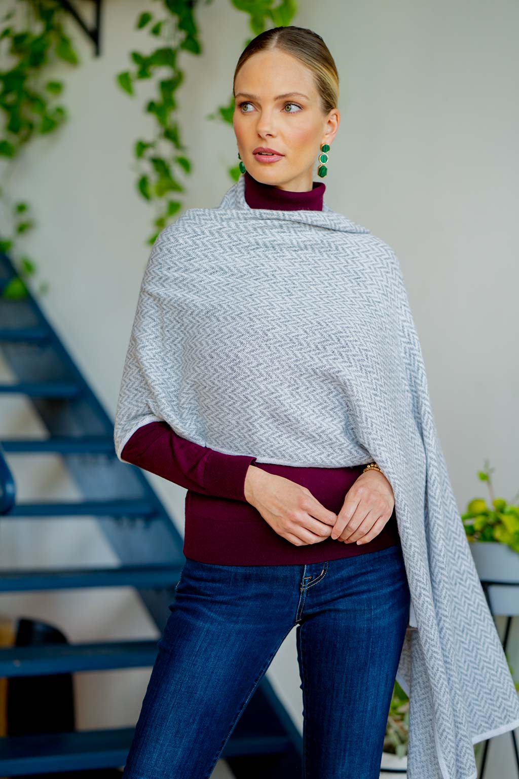 Herringbone Cashmere Travel Wrap