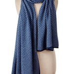 Alpine Cashmere Herringbone Travel Wrap in Admiral and Wave Blue
