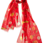 Alpine Cashmere's Featherweight Lemons Scarf in Punch