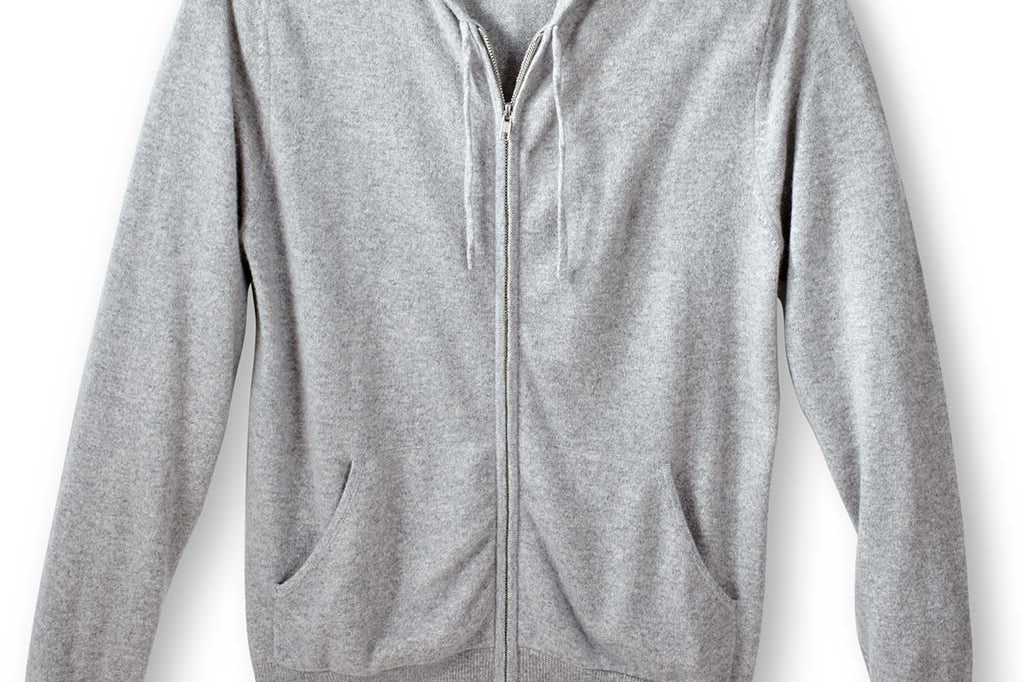 Alpine Cashmere Men's Hoodie in Birch Gray