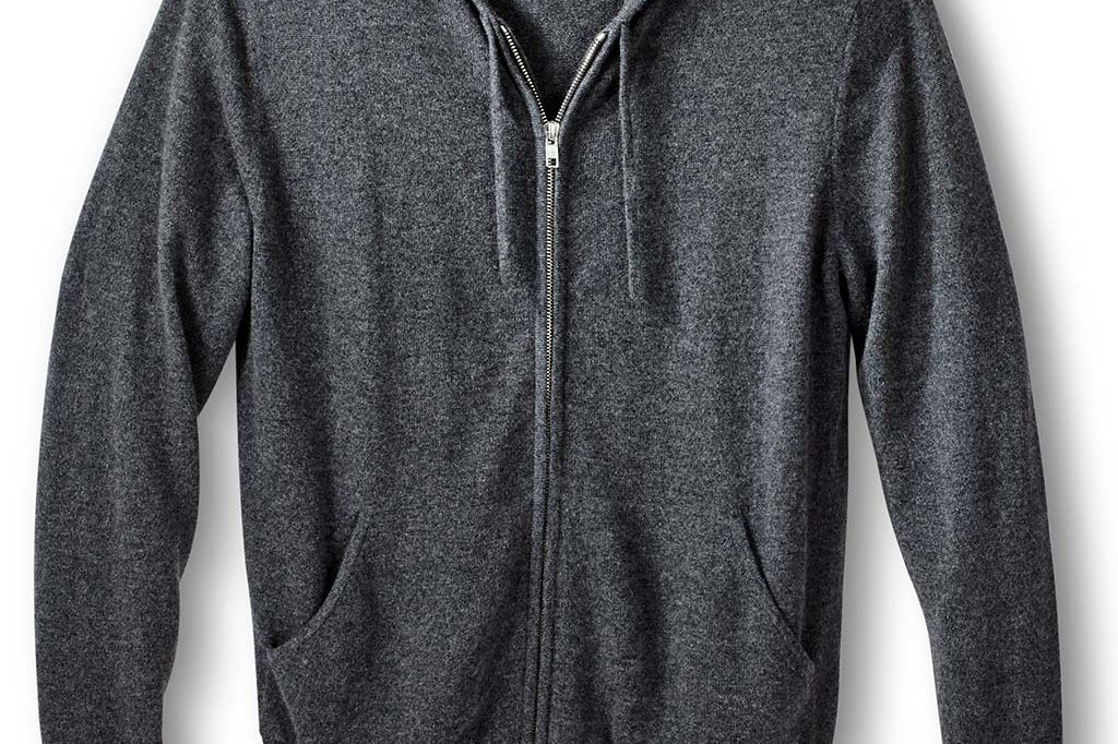 Alpine Cashmere Men's Hoodie in Charcoal Gray