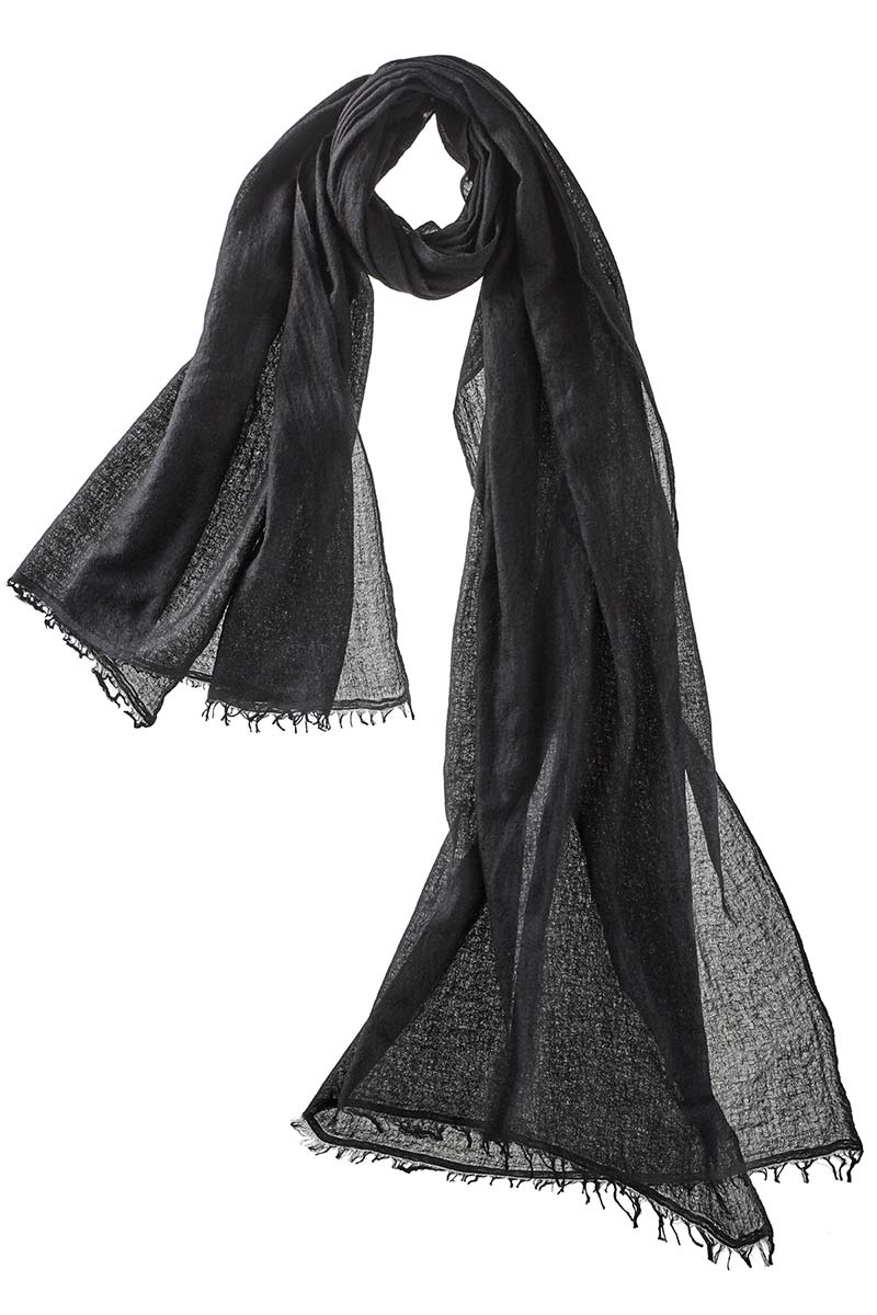 Alpine Cashmere Felted Cashmere Passport Scarf in Black