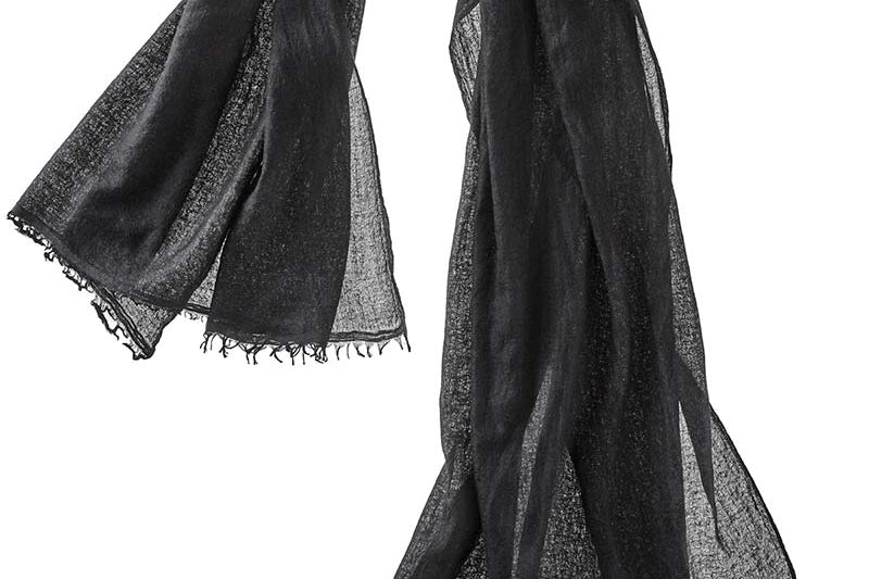 Alpine Cashmere Felted Cashmere Passport Scarf in Black