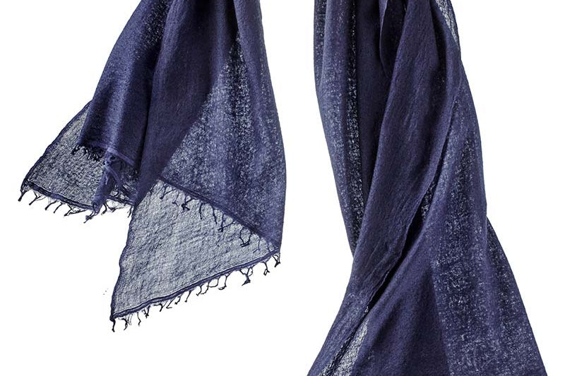 Alpine Cashmere Felted Cashmere Passport Scarf in Indigo