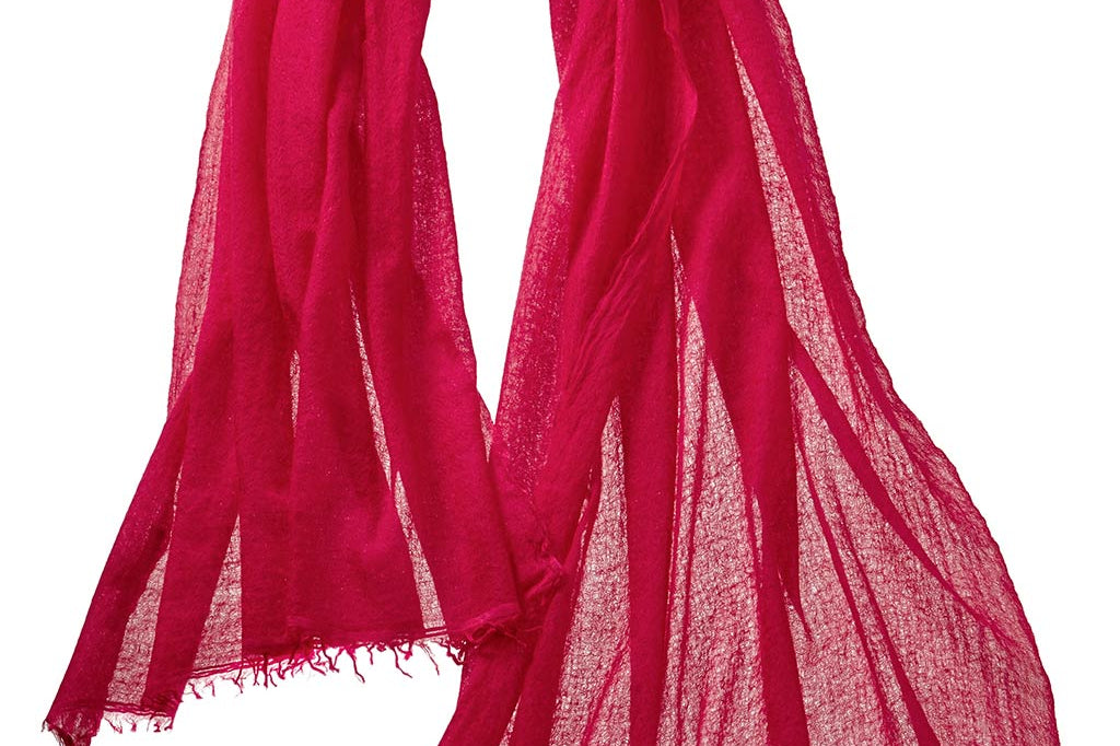 Alpine Cashmere Felted Cashmere Passport Scarf in Ruby Red
