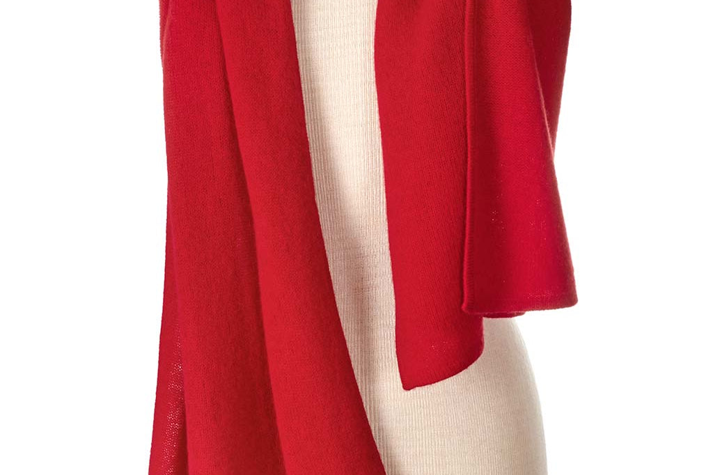 Alpine Cashmere Passport Travel Wrap in Chili Red