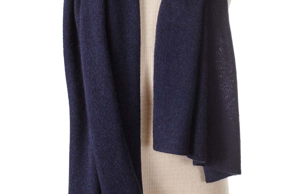 Alpine Cashmere Passport Travel Wrap in Midnight Blue