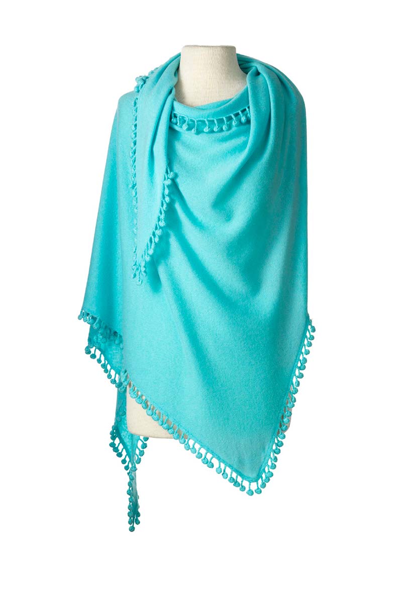 Cashmere Pom Pom Wrap