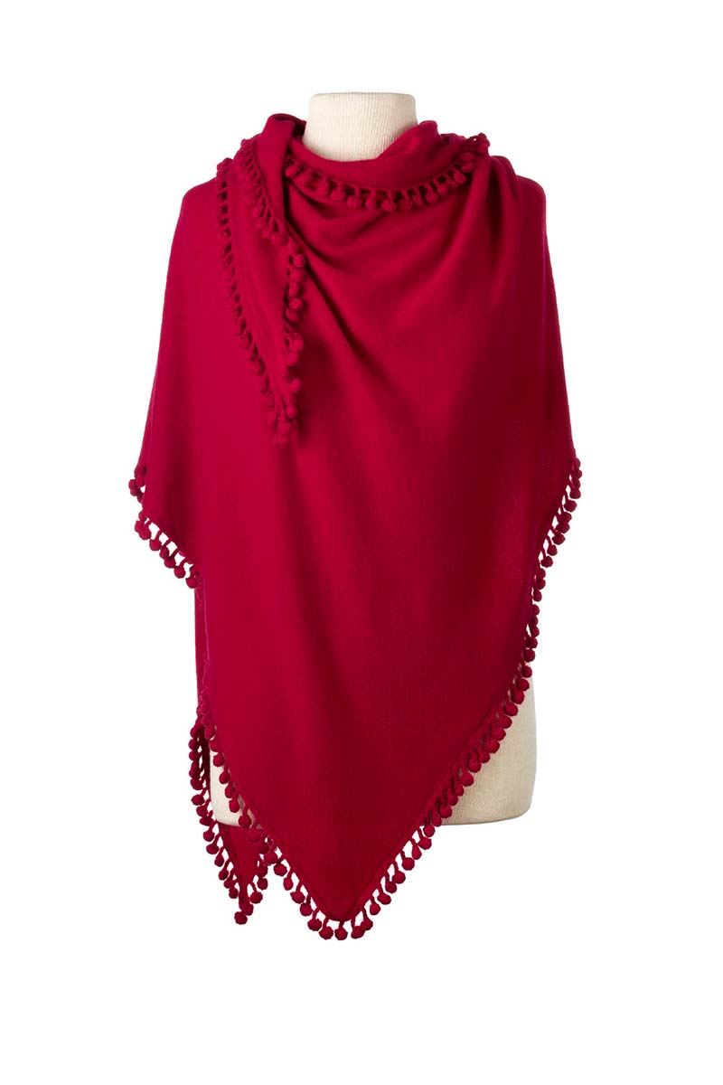 Cashmere Pom Pom Wrap