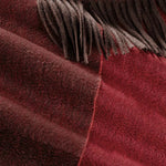 Alpine Cashmere Ripple Finish Reversible Wrap in Burgundy and Crimson