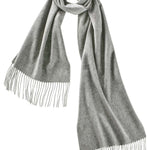 Alpine Cashmere Ripple Finish Scarf in Flannel Gray